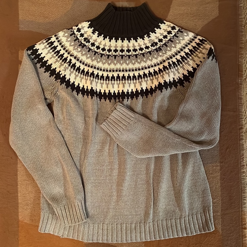 Knit Fair Isle sweater with Raglan sleeves, M - Picture 1 of 8